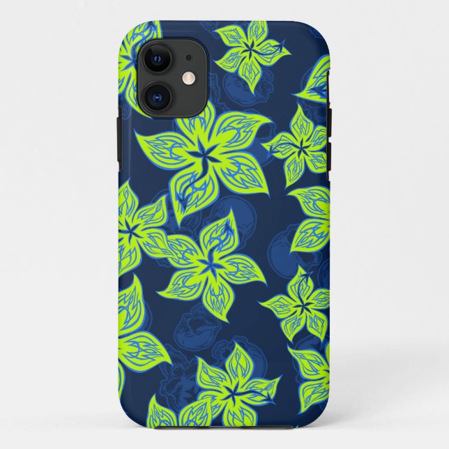 Heißer Rodder Pinstriped Hibiskus und Schädel Case-Mate iPhone Hülle (Rückseite)
