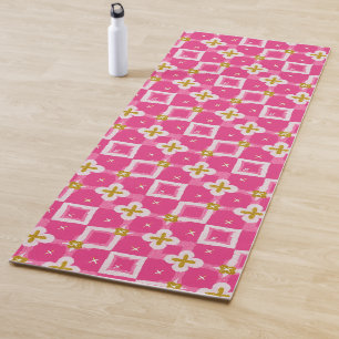 Heißer Rosa-Diamant-Blumen-Glanz Yogamatte