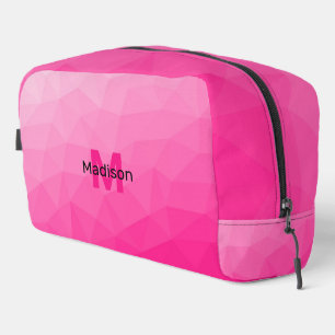 Heißer rosa Farbverlauf geometrisches Mesh-Muster Waschbeutel