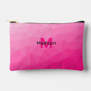 Heißer rosa Farbverlauf geometrisches Mesh-Muster Zubehörtasche
