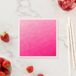 Heißer rosa Farbverlauf Geometrisches Netz Muster Serviette