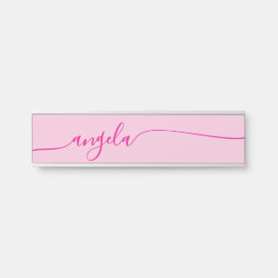 Heißer Rosa Glam-Schriftzug Türschild