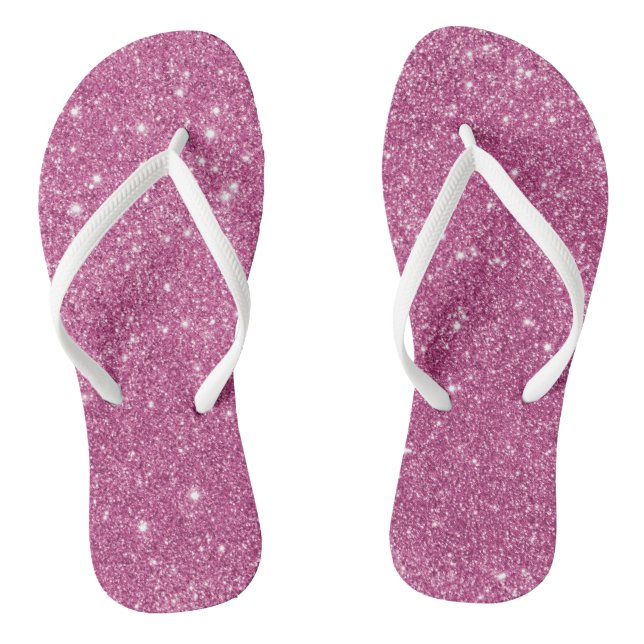 Heißer Rosa Glitter Funkelt Flip Flops (Fußbett)