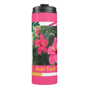 Heißer rosa Hibiskus Thermosbecher