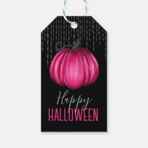 Heißer Rosa Kürbis Frohes Halloween Geschenkanhänger