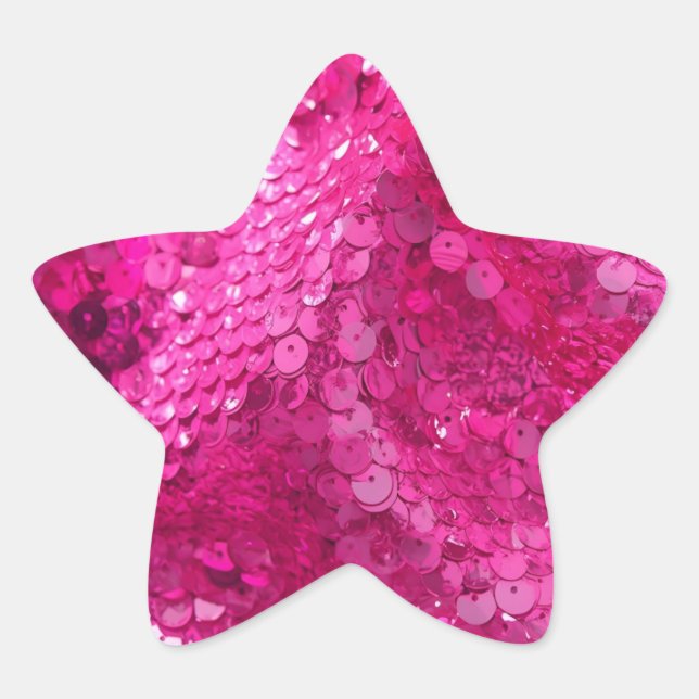 Heißer Rosa-Pailletten  Stern-Aufkleber (Vorderseite)