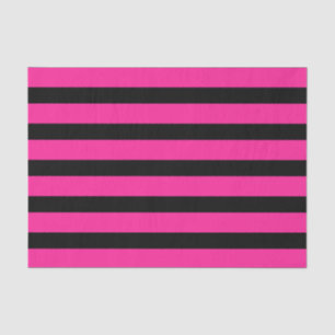 Heißer Rosa & Schwarzer Mode-Streifen Streifen Par Seidenpapier