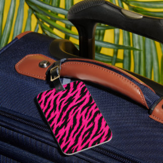 Heißer Rosa Zebrastreifen-Gepäckanhänger Gepäckanhänger