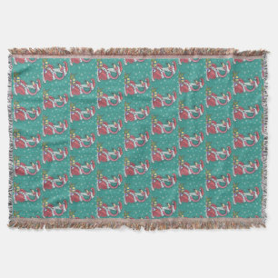 HEISSER ROSAFARBENER FLAMINGO WEIHNACHTSWURFDECKEN DECKE