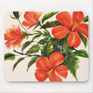 Heißer roter Hibiskus Mousepad