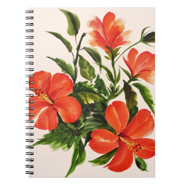 Heißer roter Hibiskus Notizblock (Vorderseite)