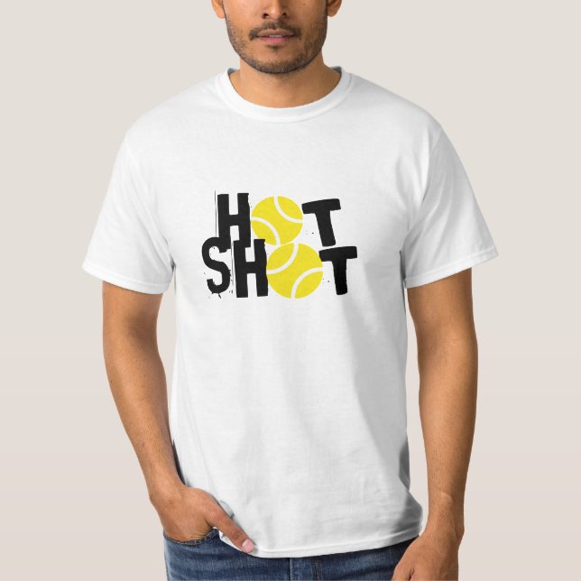 Heißer Schuss-Tennis-T - Shirt für Mannfrauen (Vorderseite)