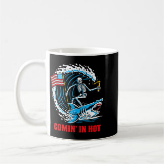 Heißer Skelett-Hai-Strand Humor Kaffeetasse