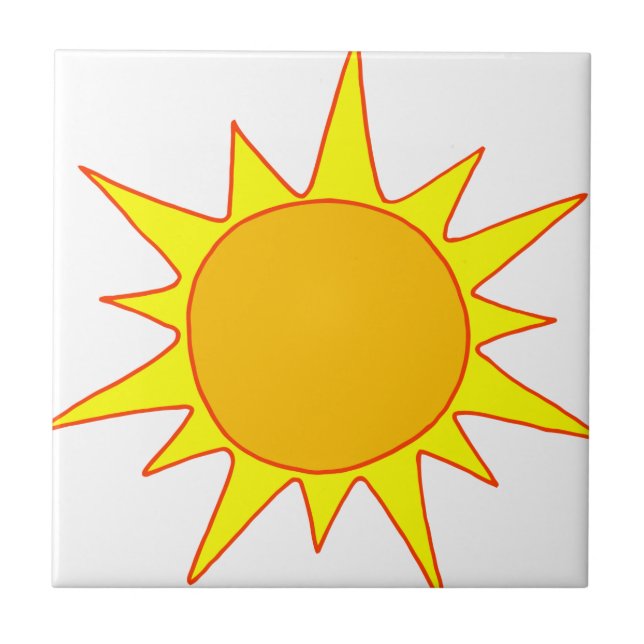 Heißer Sun-Cartoon Fliese (Vorderseite)