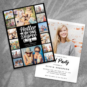 Heißer um einen Grad Foto-Collage-Abschlussfeier Einladung