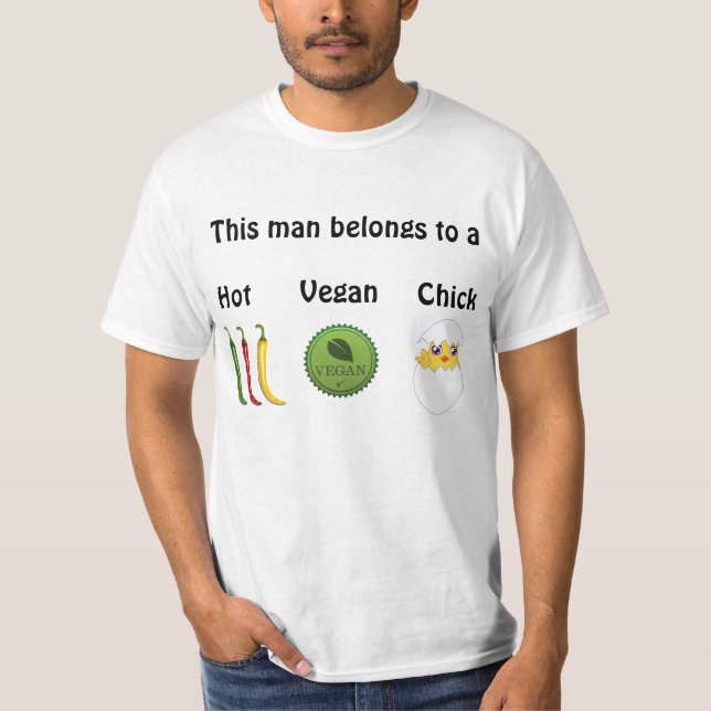 Heißer veganer Kükenmann-T - Shirt (Vorderseite)