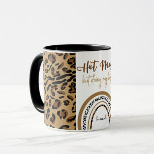 Heißes Durcheinander Zitat Leopardendruck Regenbog Tasse