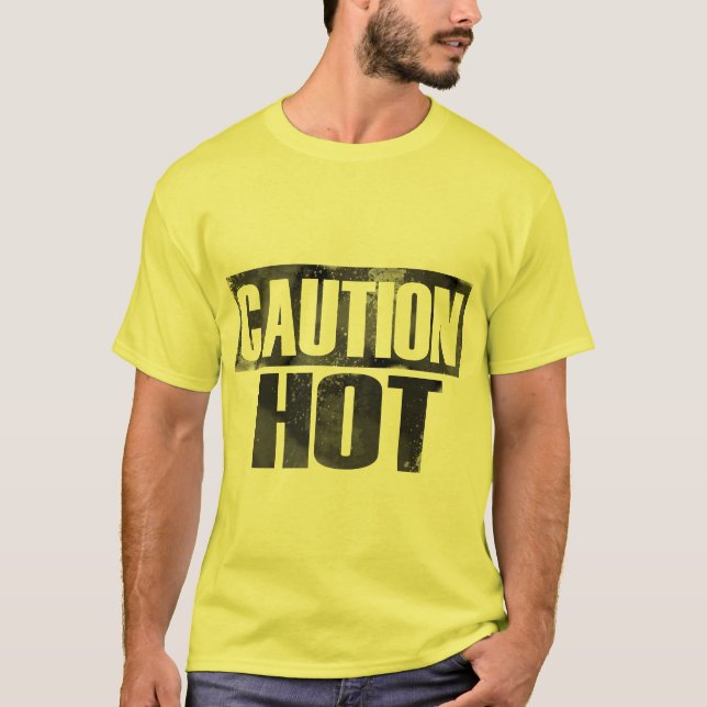 Heißes gelbes Shirt der Vorsicht (Vorderseite)