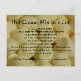 Heißes Kakao-Mischungs-Rezept Postkarte