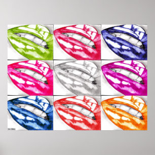 Heißes LippenPop-Kunst-Plakat (verbessert!) Poster