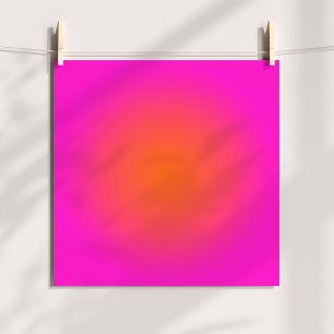 Heißes Magenta-Pink und Helles Orange Aura Ombre Poster