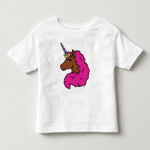 Heißes Pinkes Afro Einhorn Kleinkind T-shirt