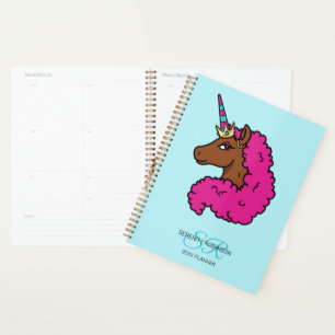 Heißes Pinkes Afro-Einhorn Planer