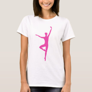 Heißes Rosa-Ballett-Tänzer-Damen-langes T-Shirt