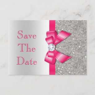 Heißes Rosa-Bogen-Diamant-Save the Date Save The Date