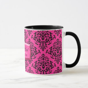 heißes Rosa-Damast-Kaffee-Tasse der Tasse