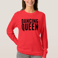 Heißes Rosa, das weg vom Schulter-T-Shirt tanzt