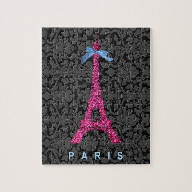 Heißes Rosa-Eiffel-Turm im Imitat-Glitter (Vertikal)