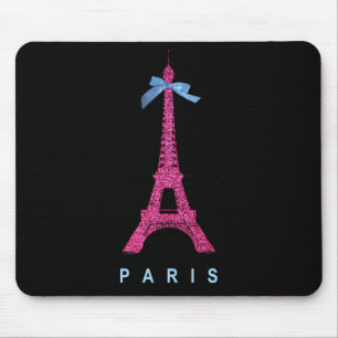 Heißes Rosa-Eiffel-Turm im Imitat-Glitter auf Mousepad