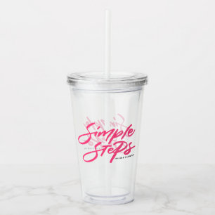 Heißes Rosa Einfache Schritte Zitat Moderne Kallig Acryltrinkbecher