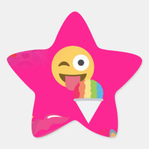 heißes Rosa-Emoji Stern-Aufkleber