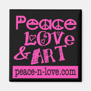 Heißes Rosa-Frieden, Liebe u. Kunst-Magnet Magnet