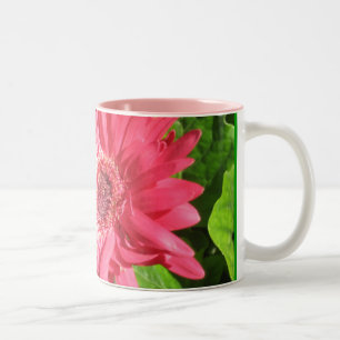 Heißes Rosa-Gänseblümchen-Kaffee-Tasse Zweifarbige Tasse