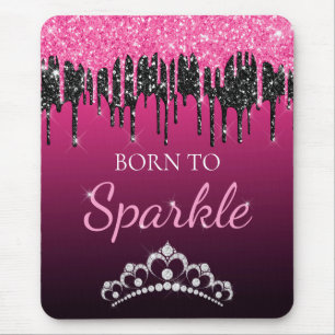 Heißes Rosa Glamour triefend vor Glitter, geboren Mousepad