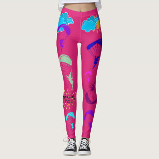 Heißes Rosa-Gleitschirmfliegen-Elf-Leggings Leggings
