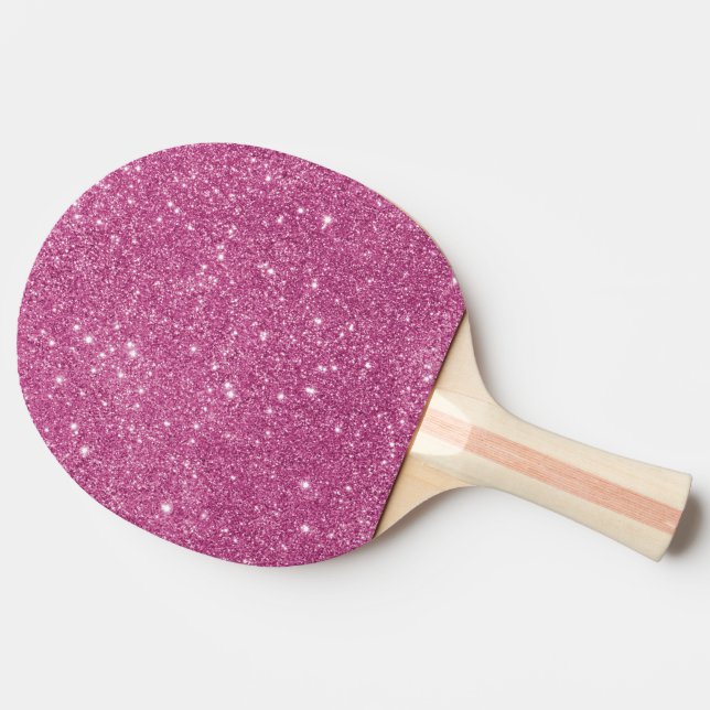 Heißes Rosa-Glitzer-Glitzern Tischtennis Schläger (Rückseite Seitenansicht)