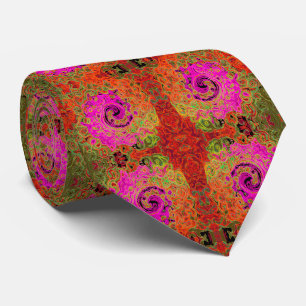 Heißes Rosa Groovy Abstrakter Retro Flüssigkeitswi Krawatte