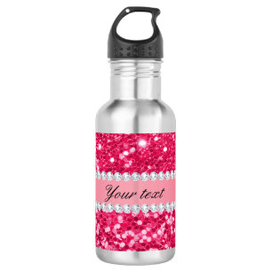 Heißes Rosa-großer Imitat-Glitzer mit Diamanten Trinkflasche
