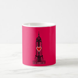 Heißes Rosa-Herz-Reich-Staats-Gebäude-Tasse Kaffeetasse