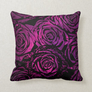 Heißes Rosa-himmlische BlumenRosen Kissen
