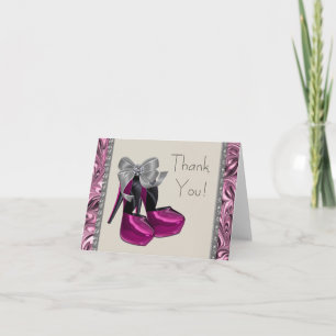 Heißes Rosa-hoher Heels dankt Ihnen zu kardieren Dankeskarte