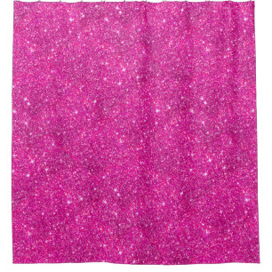 Heißes Rosa-Imitat-Glitzer-Schein-Muster Girly Duschvorhang