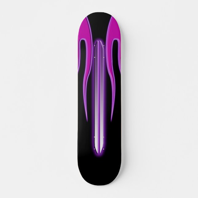 Heißes Rosa-lila Flamme FutureRetro Plattform Skateboard (Vorne)
