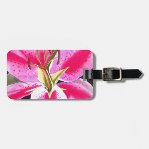 Heißes Rosa-Lilien-Teneriffa-Popkunst Gepäckanhänger