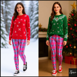 Heißes Rosa Magenta Dichtes Modernes Tartan Leggings