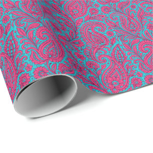 Heißes Rosa Paisley Nahtloses Musterdesign Geschenkpapier